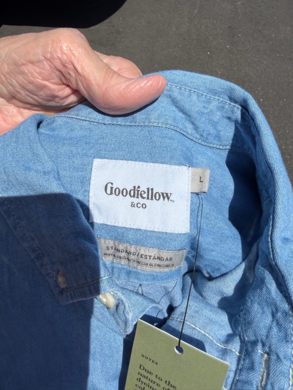 Goodfellow & Co Light Blue Denim Shirt size large women’s new tags